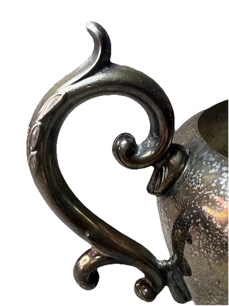 Birmingham Silver Co. Silver on Copper Antique Creamer~ Grapevine Pattern 1950’s