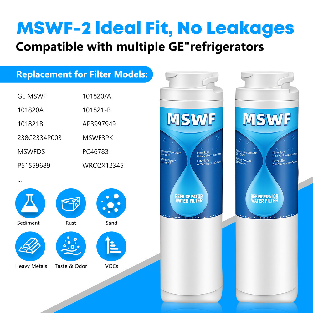 4Pack GE MSWF Replacement Refrigerator Water Filter
