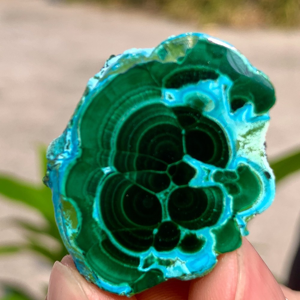 21G Natural Chrysocolla/Malachite transparent cluster rough mineral sample