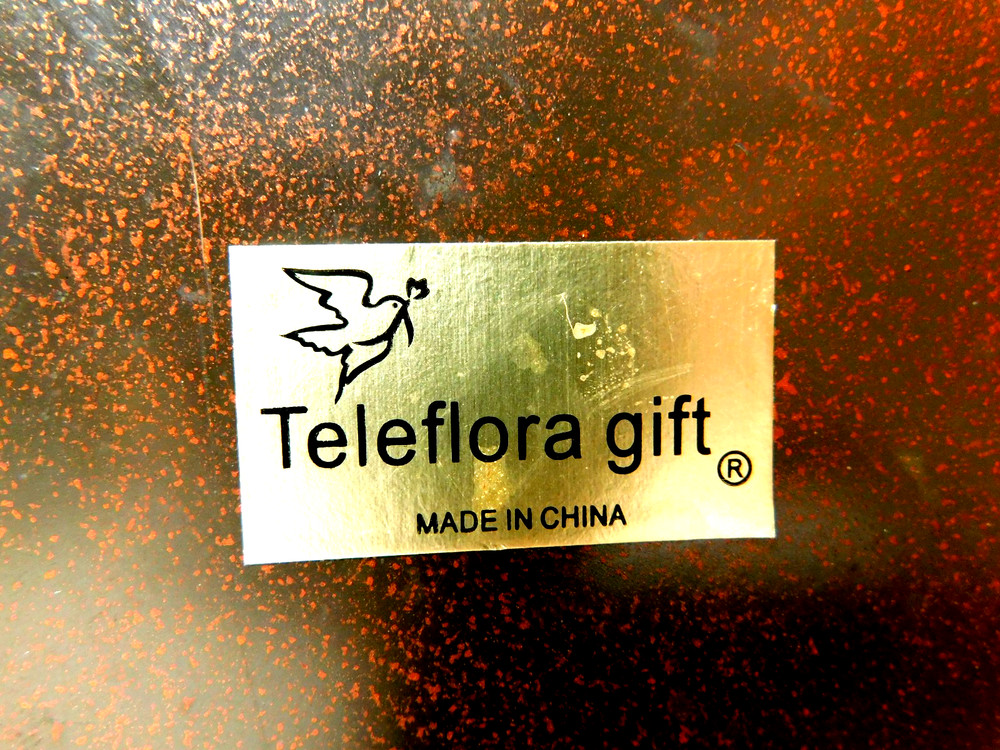 Telefloral Gift~Square Metal Footed Brown Solid Planter Vase
