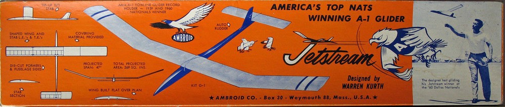 Ambroid JETSTREAM PLAN + Construction Article to Build 47" Tow-Line Glider Model