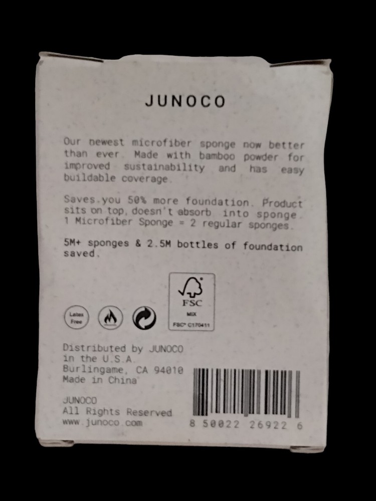 Junoco MICROFIBER BAMBOO SPONGE Natural Finish ANTIMICROBIAL HYDROPHILIC Blue