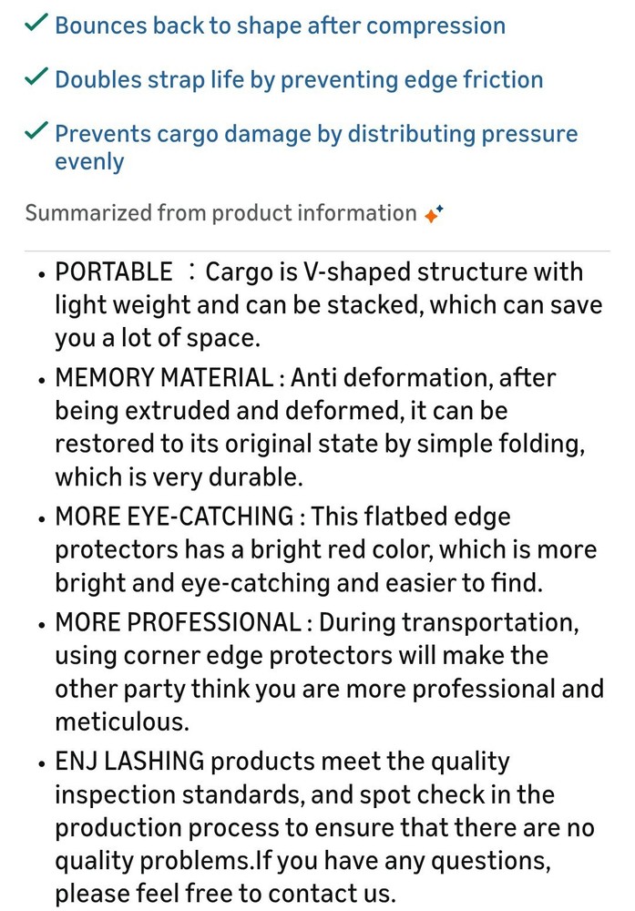 20 Pack Flatbed Edge Protectors for Cargo Loads (Red)