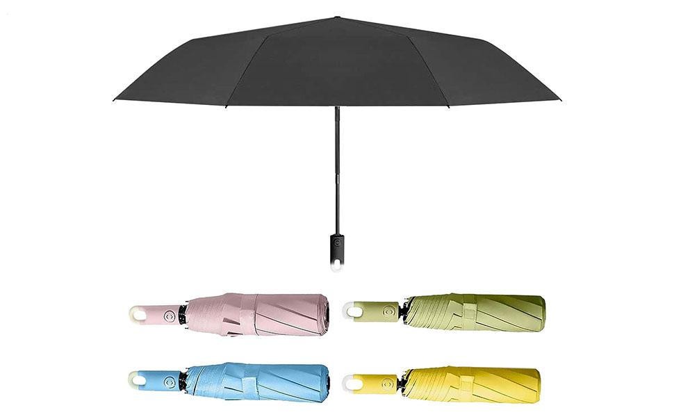 Automatic Open Close Folding Umbrella 3 Fold Windproof  UV Sun  Umbrella