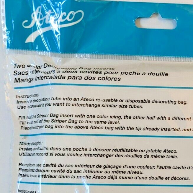 Ateco Two-Color Cake Decorating Bag Inserts