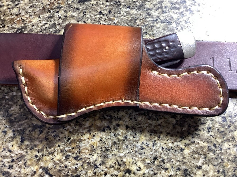 Leather Folding Knife Sheath Horizontal for Trapper Size (Sheath Only)