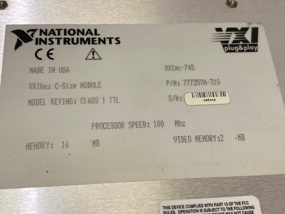 NATIONAL INSTRUMENTS 777352A-310 MODEL#VXIpc-745