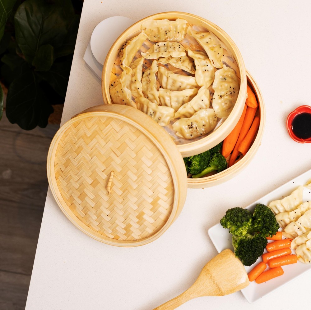 Joyce Chen 2Tier Bamboo Steamer Baskets, 10Inch
