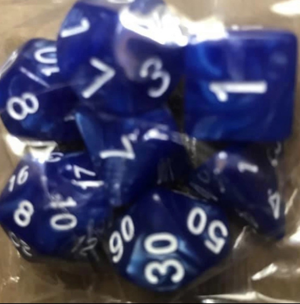 Blessed Metaphysics Astro Rolling Dice - Acrylic - Violet / White - 7Pcs/1Pcs