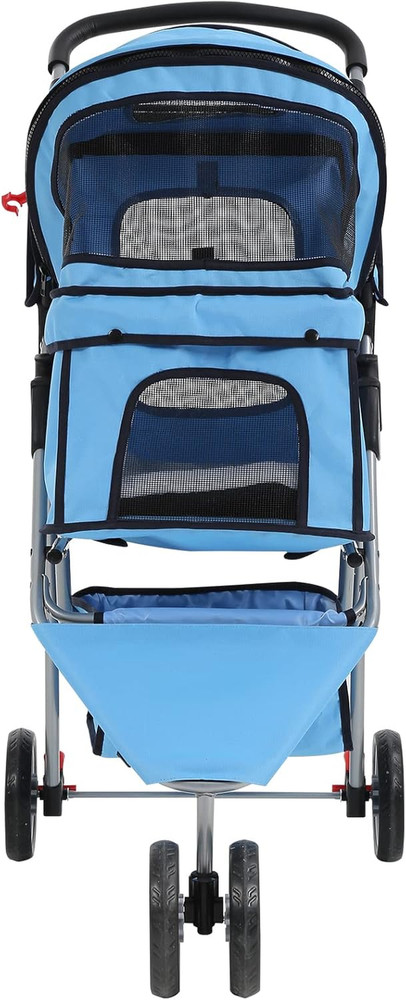 3-Wheel Pet Stroller, Lightweight Foldable Dog Stroller for Small Medium Dogs &