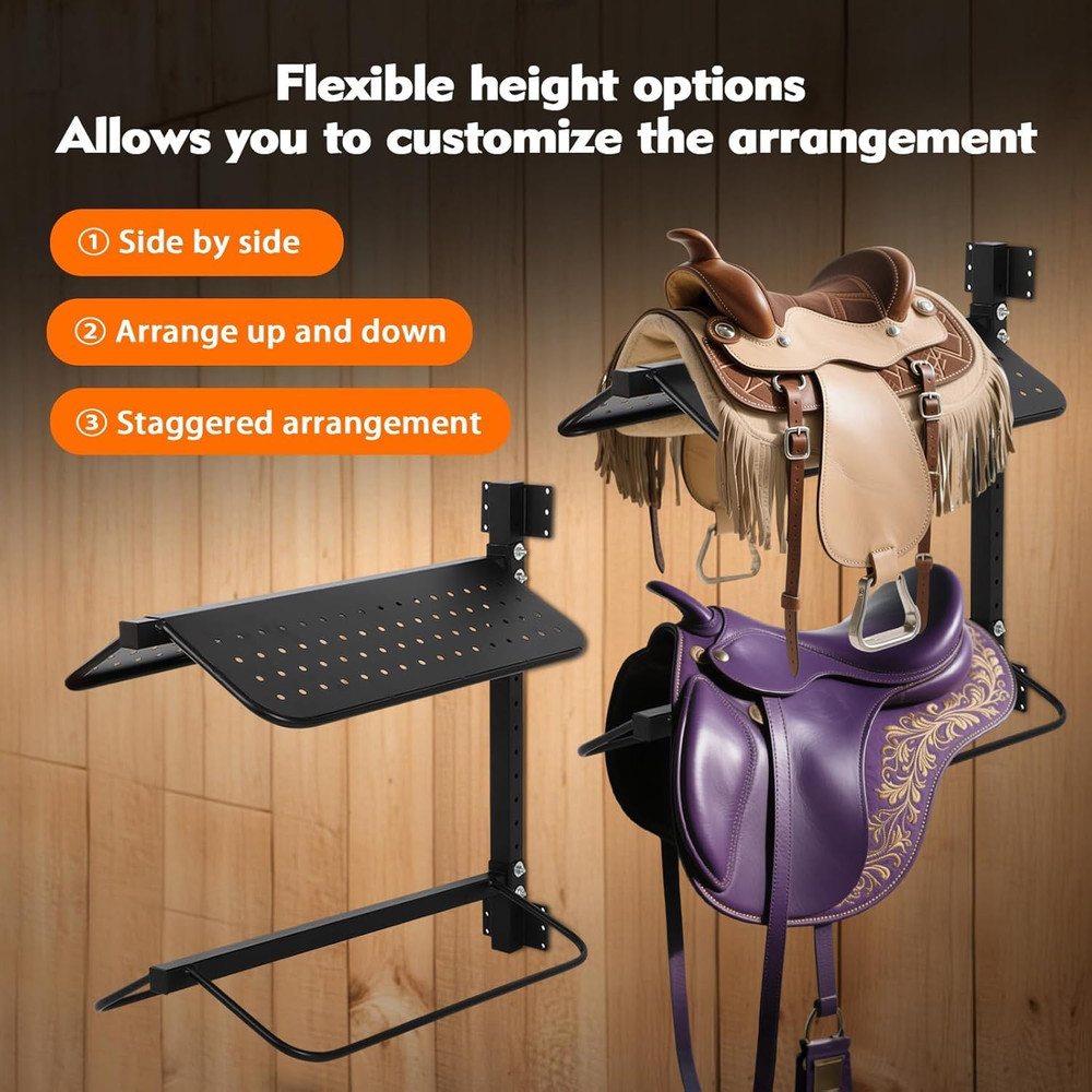 2 Pc Saddle Rack Wall Mount, Heavy Duty Wall Mounted Saddle Stand Saddle Pad Rac