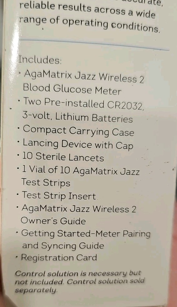 NEW Sealed! AgaMatrix Bluetooth Glucometer Wavesense Jazz Wireless 2 Syncs Power