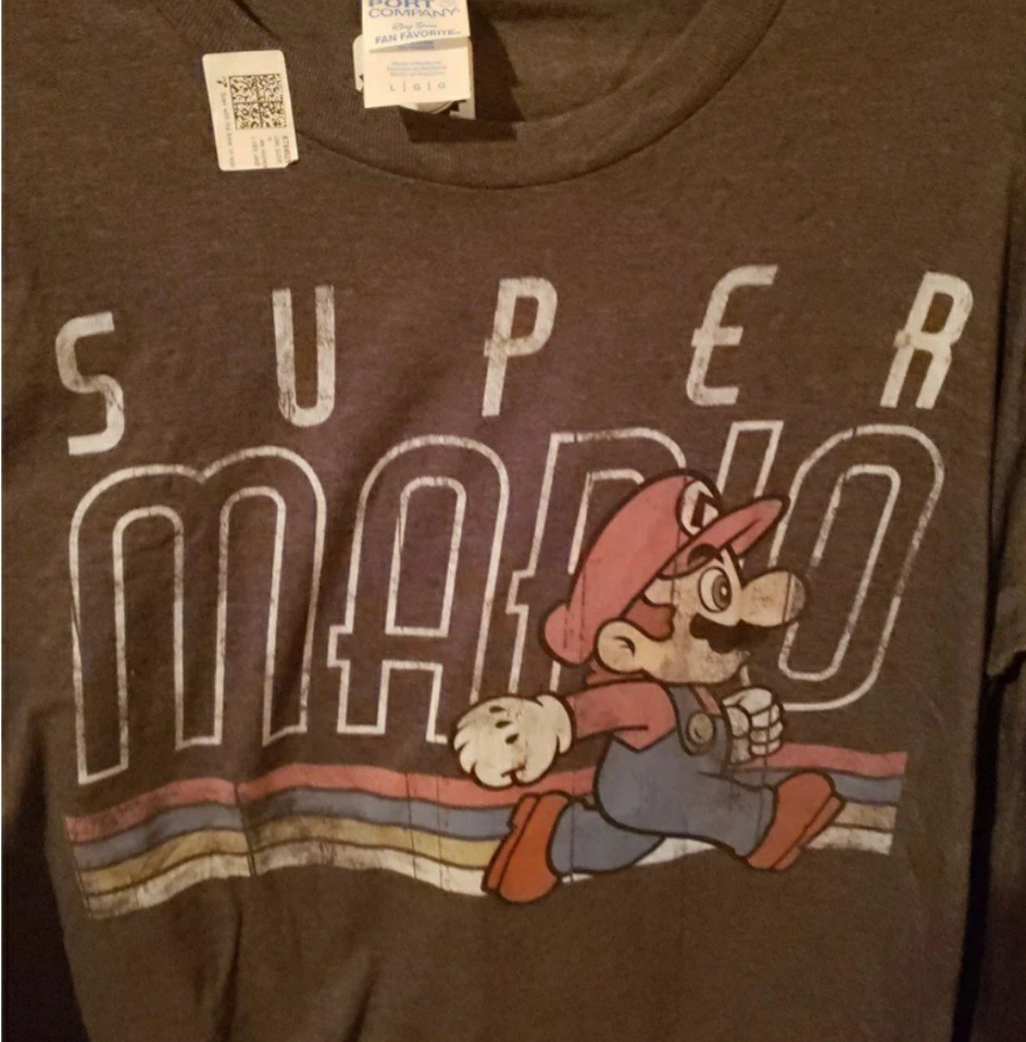 Super Mario Long Sleeve Officially Licensed.New Without Tags