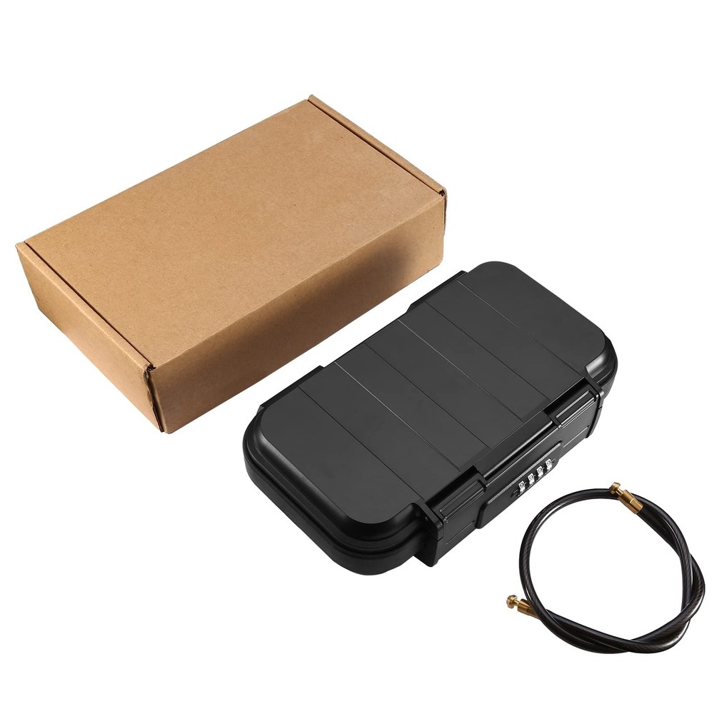 AMIR Portable Safe Box, Combination Security Case LockBox with Code, Black