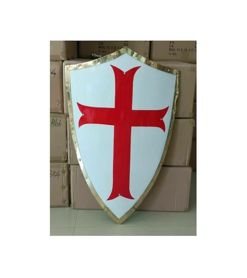 Medieval Red Cross Templar Shield ~ Heater Shield ~ Armour Knight Shield ~ Battl