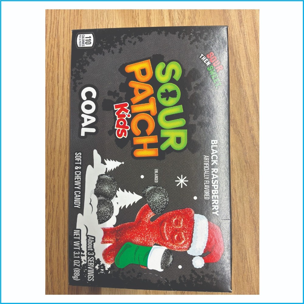 Sour Patch Kids Coal Black Raspberry Soft & Chewy Candy 3.1oz Box