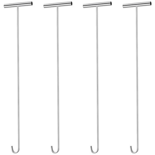 4 Pack 31" Fifth Wheel Puller 5th Wheel Pin Puller for Semi J Hook Silver