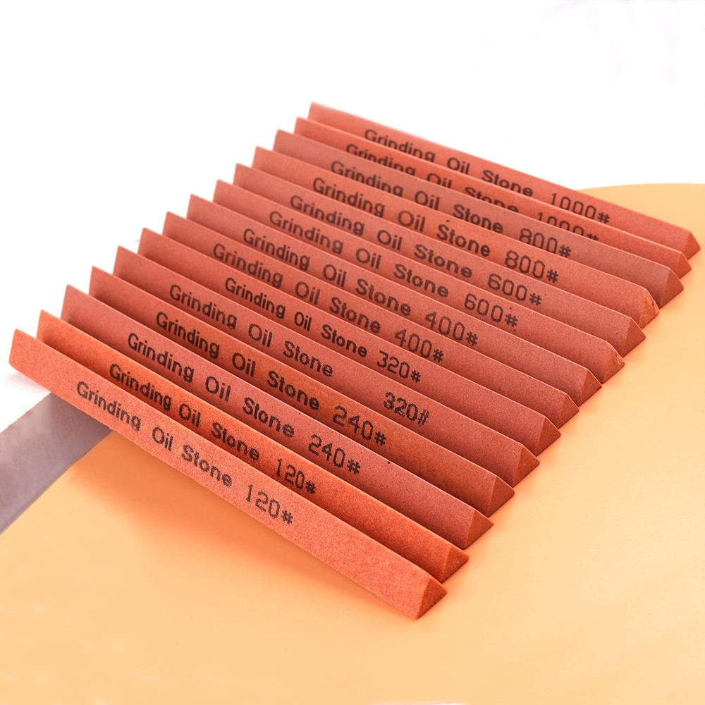 Sharpening Stone Set,16Pcs Triangle Sanding Sticks Knife Whetstone Set White Cor