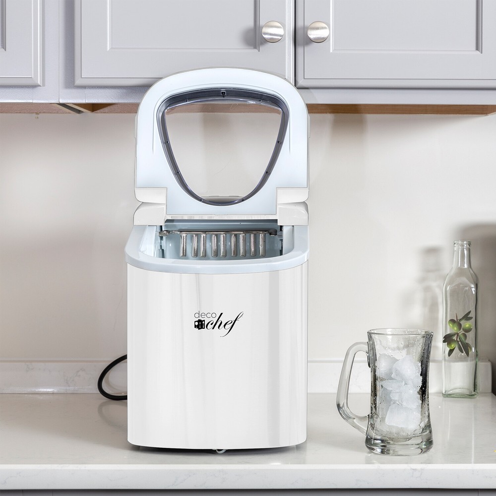 Deco Chef White Compact Electric Ice Maker | (IMWHT) | Top Load | 26 Lbs Per Day