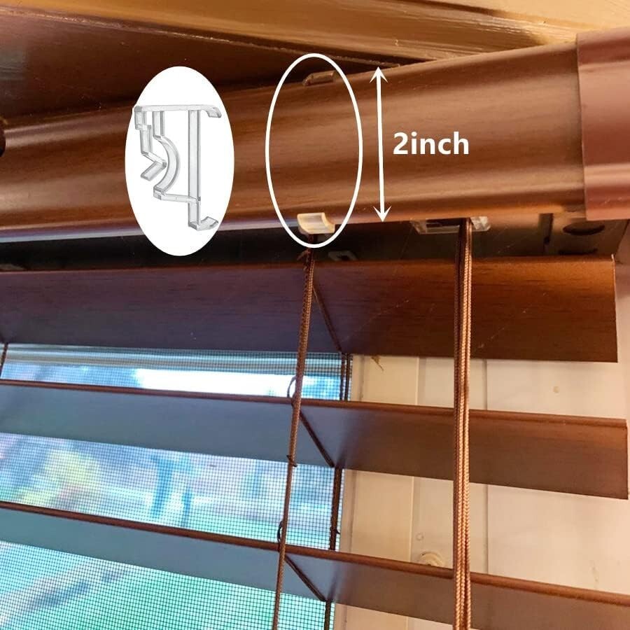 Eco-Friendly 2-Inch Clear Plastic Valance Clips for Window Blinds - 5 Pack