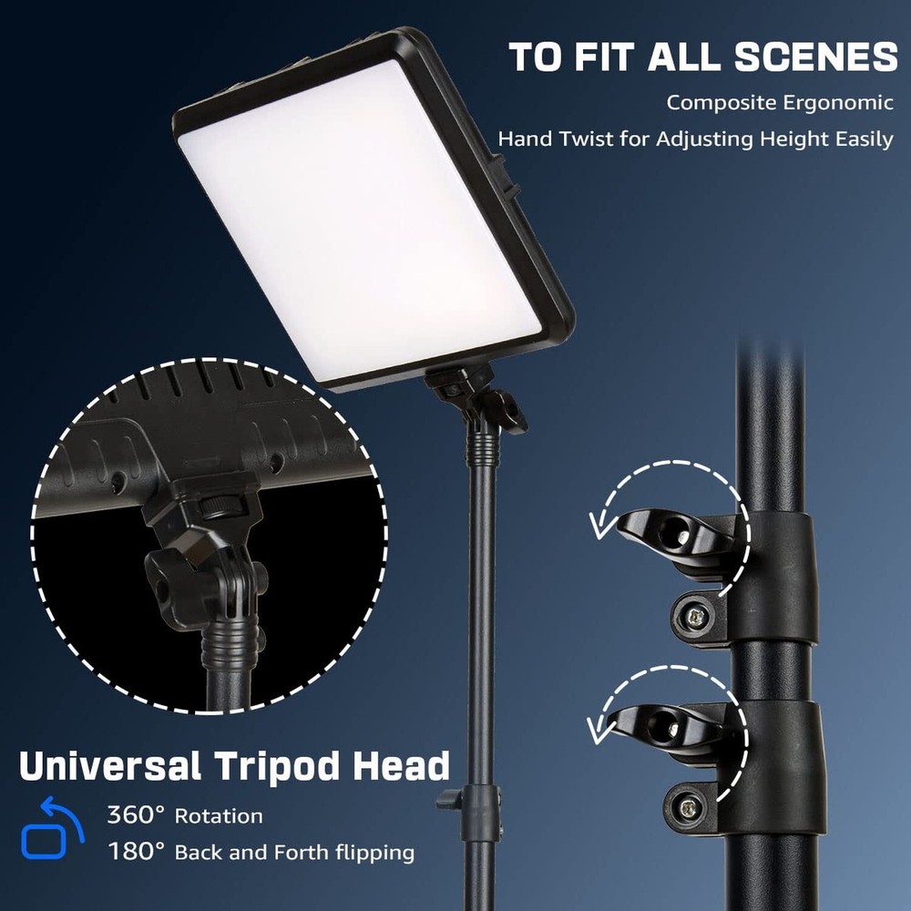2-Pack LED Video Light Kit, NiceVeedi Studio Light, 2800-6500K Dimmable Photo...