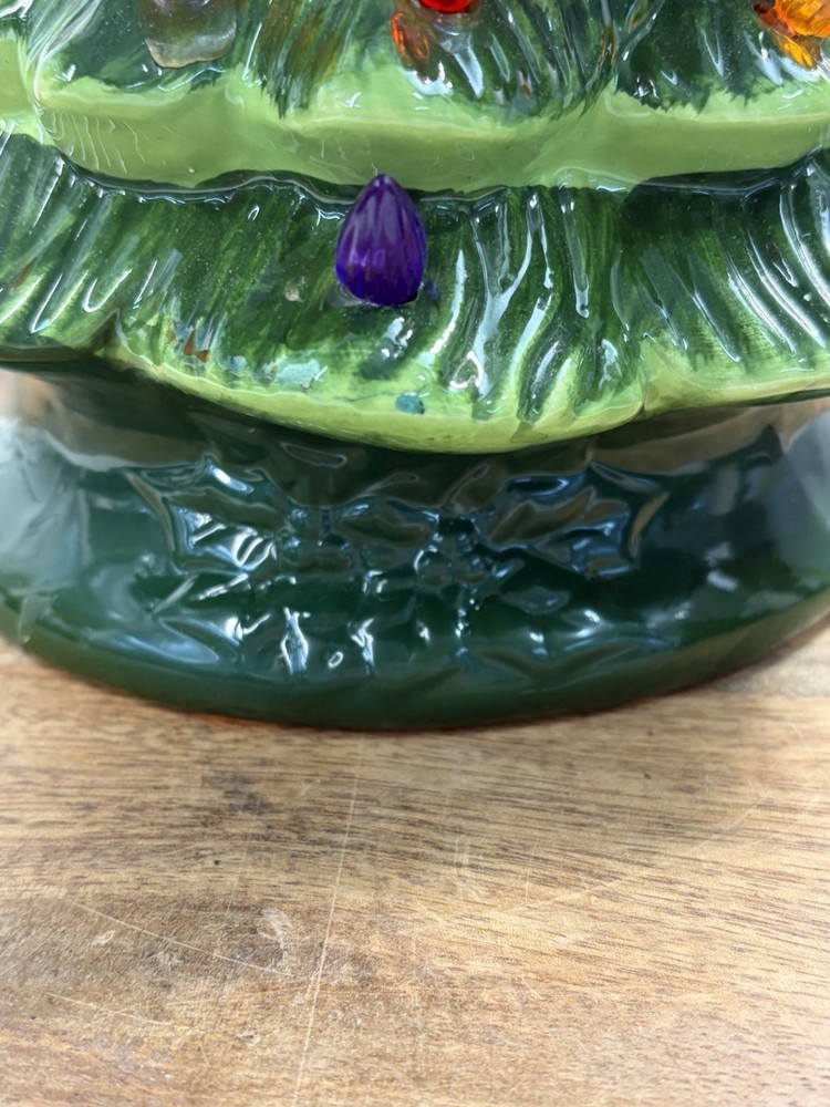 11.5” Ceramic Tabletop Christmas Tree With Star 15” Mint