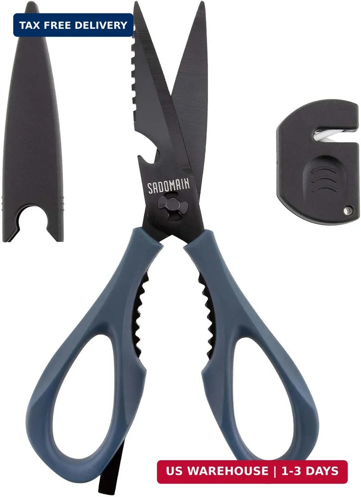 Kitchen Scissors All Purpose, Extra Sharp Kitchen Shears with Knife Sharpener &