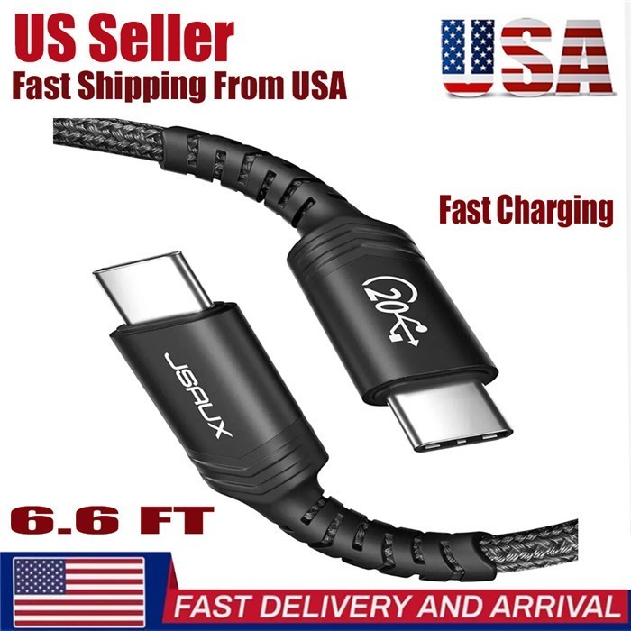 USB3.2 Gen2 20Gbps Cable USB C 100W Fast Charging for Galaxy iPhone 15 5K