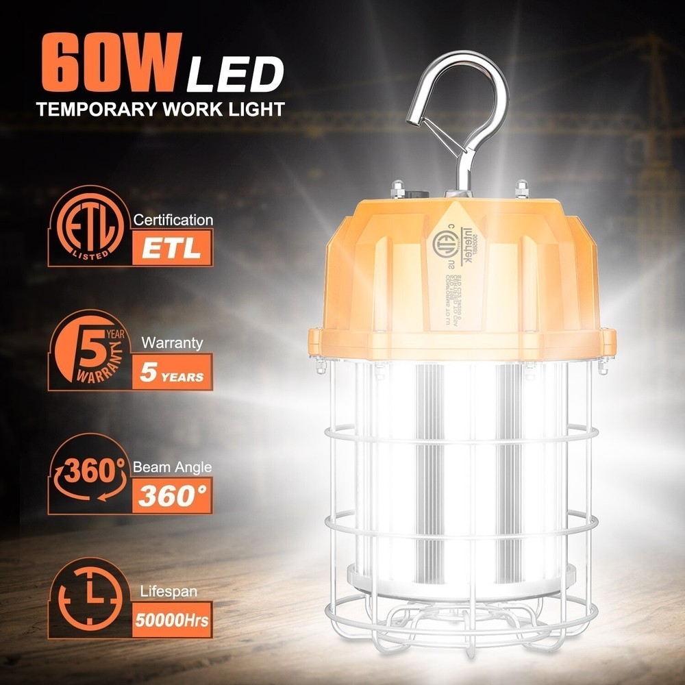 60W LED Temporary Work Lights ETL Listed 9000LM LED Construction Work Lighting