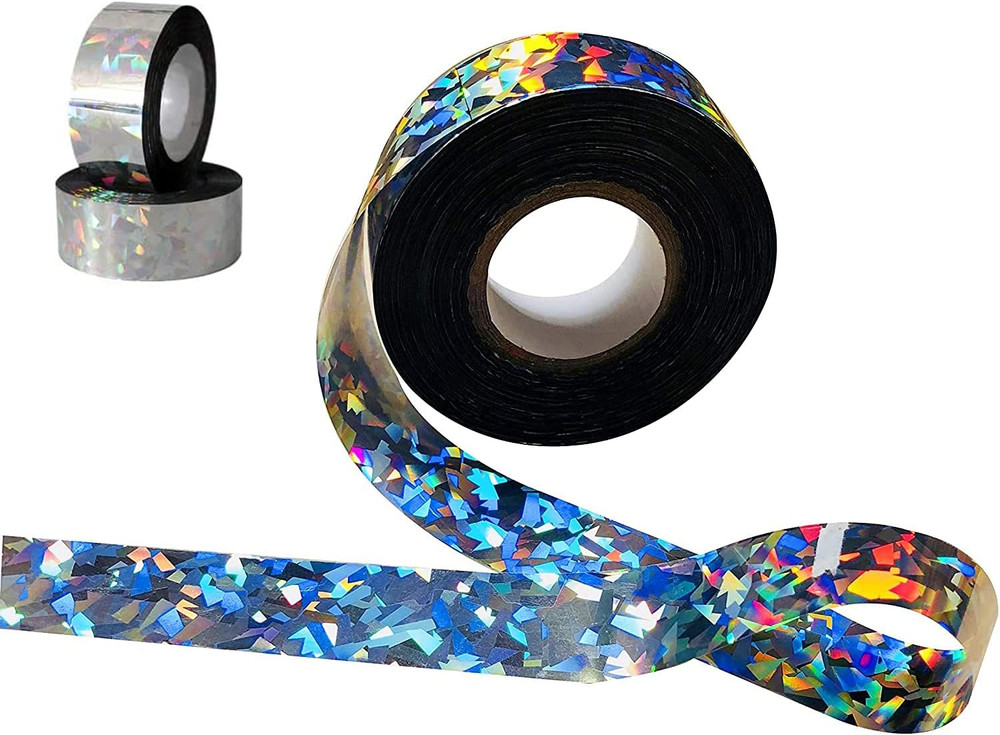 Bird Scare Tape, 2 Pack 1''X260Ft Double Sided Repellent Deterrent Reflective Ta