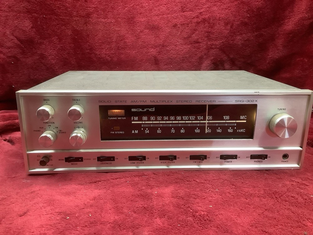 1960s “Sound” Solid State AM FM Multiplex Stereo Receiver SRQ-302X Works Teleton