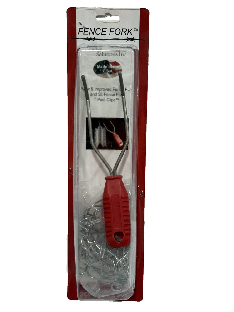 Fence Solutions Fence Fork TOOL  200 Wire Installation with 25 T-Post Clips 202