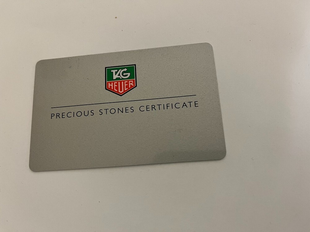 Tag Heuer WATCH Precious stones certificate Ref. # WT131D BA0558