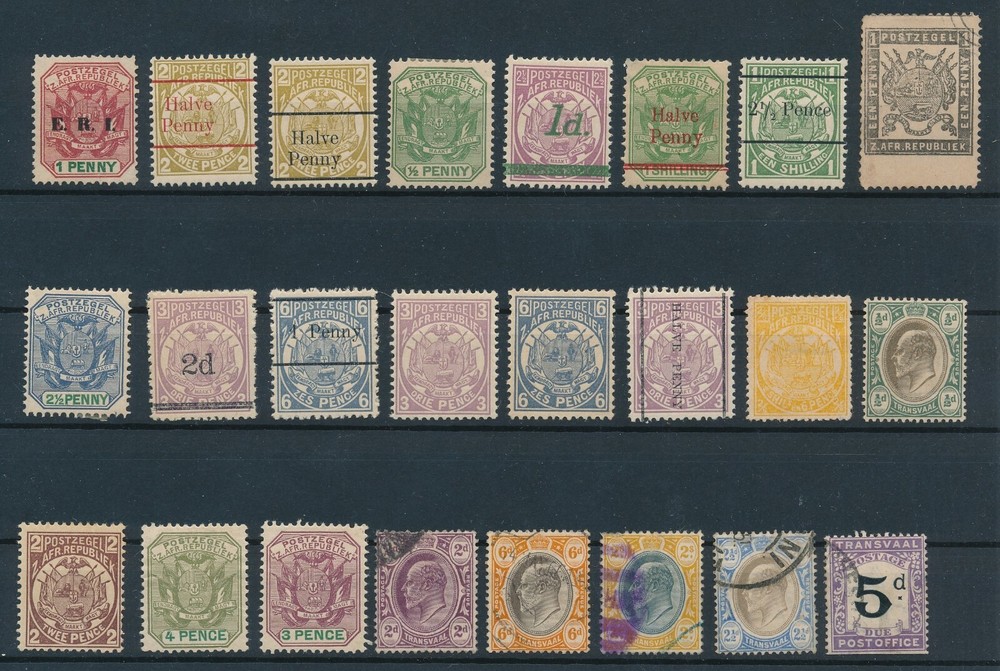 TRANSVAAL (1883-1904) *24 DIFF MOSTLY MH*: INCL #132, #263, #271, J5; CV $150+