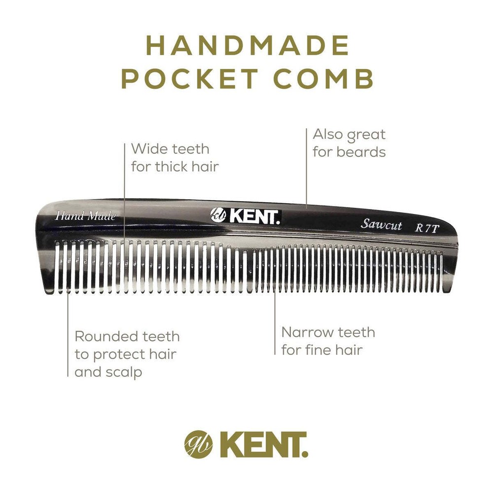 5.25" Handmade Fine and Wide Tooth Pocket Comb