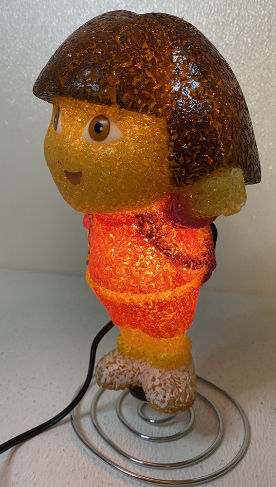 Corded Night Light Table Lamp Dora the Explorer Rubber Beaded 10 1/2" Tall