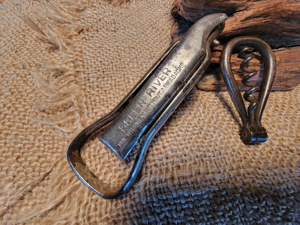 2 Vintage Corkscrew Opener GREEN RIVER & U.B.