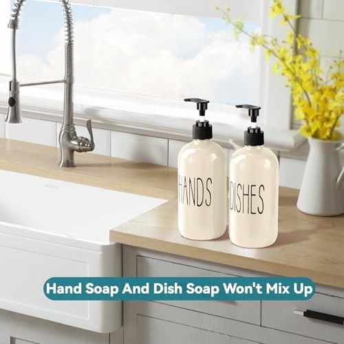 Glass Soap Dispenser Set 2 Pack,16 Oz