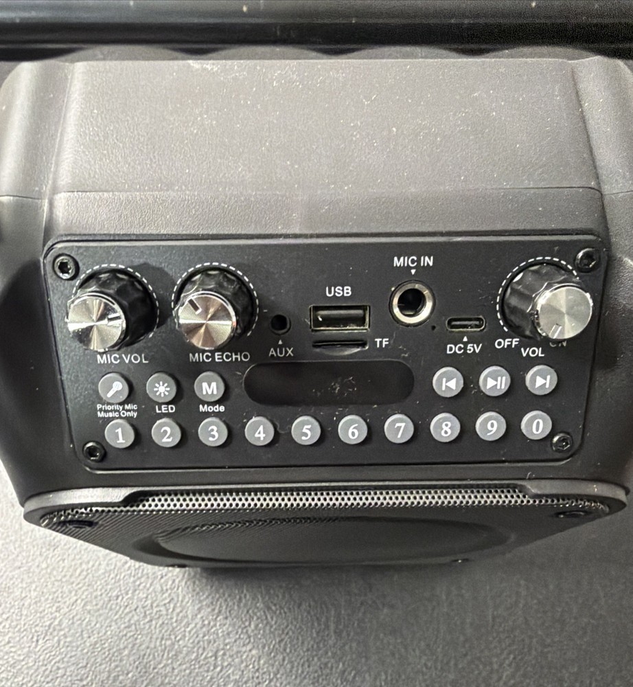 Karaoke Machine, Portable Bluetooth Speaker with 2 Wireless Microphones Black