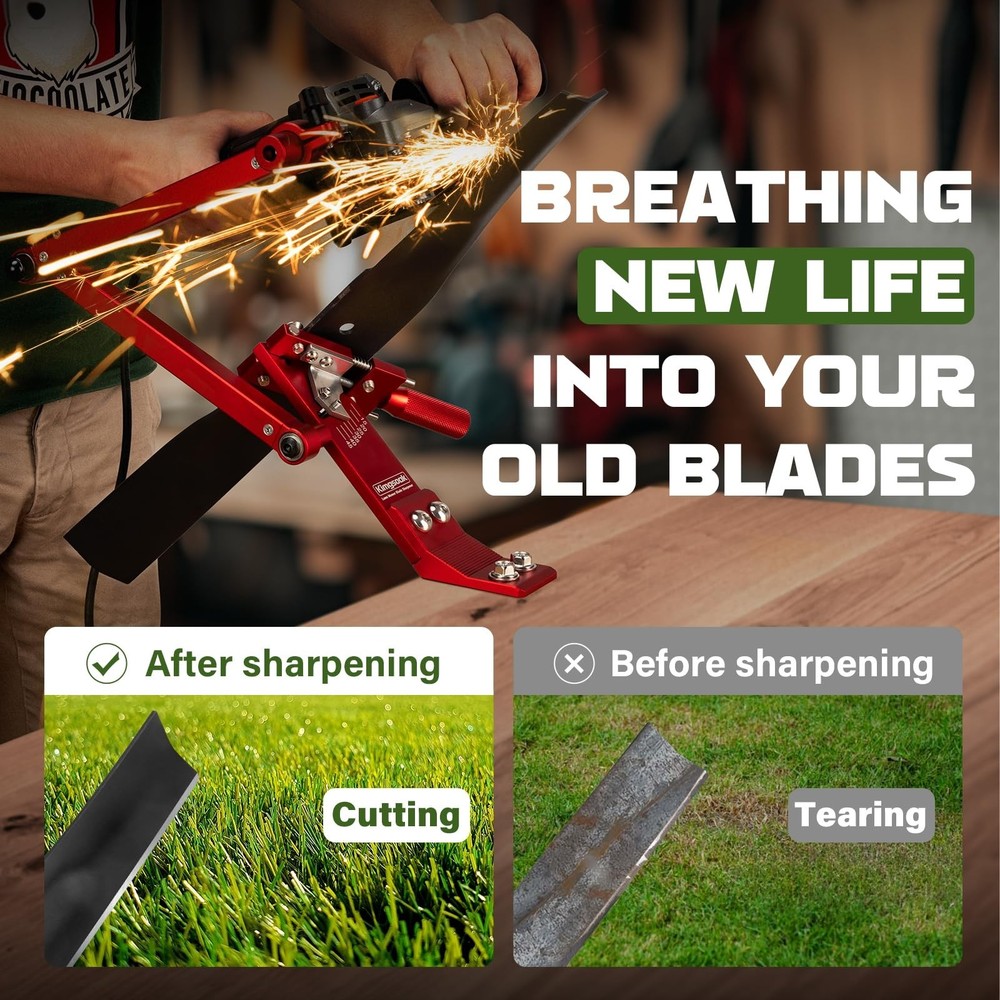 Lawn Mower Blade Sharpener, Lawnmower Blade Sharpening Tool with Blade Balanc...