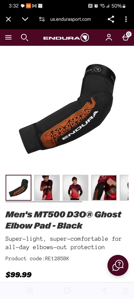 Mt500 D3O Ghost Elbow Pad Black Endura Protectors