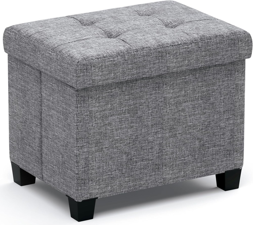 Storage Ottoman Small Rectangle Ottoman W/ Legs Foot Rest Stool Seat Organizer
