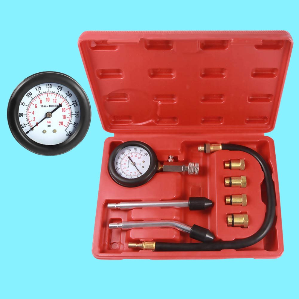 Petrol Engine Cylinder Compression Tester Kit for Automotive Motorcycle Tool Kit