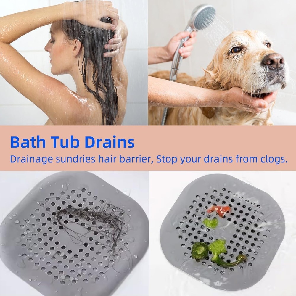 Versatile 2 Pack Shower Drain Stopper - High-Quality Silicone with Suction Cups