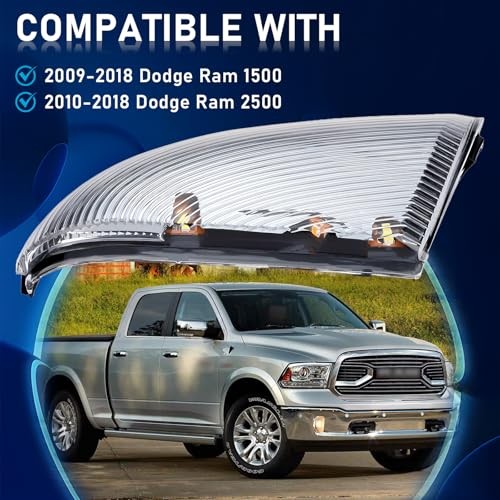 Front Mirror Turn Signal Light Compatible with Dodge Ram Right Passenger Side