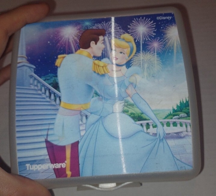 Vintage Disney Cinderella Tupperware Sandwich box case container used