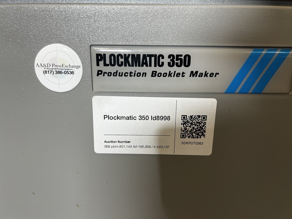 200k Meter Warranty! Plockmatic 350 Stitch/Fold/Square Back/Trim !Video!