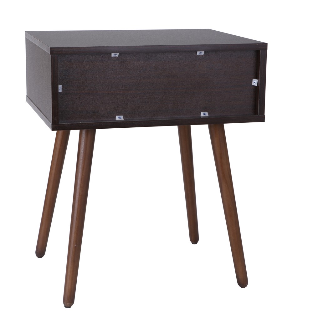 Classic Central Europe Century Side End Table with Sliding Drawer Smiley Handle