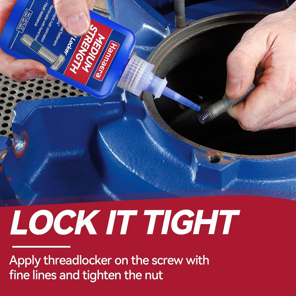 Thread Lock Blue and Red, Threadlocker Removable & Permanent, Thread Locker for