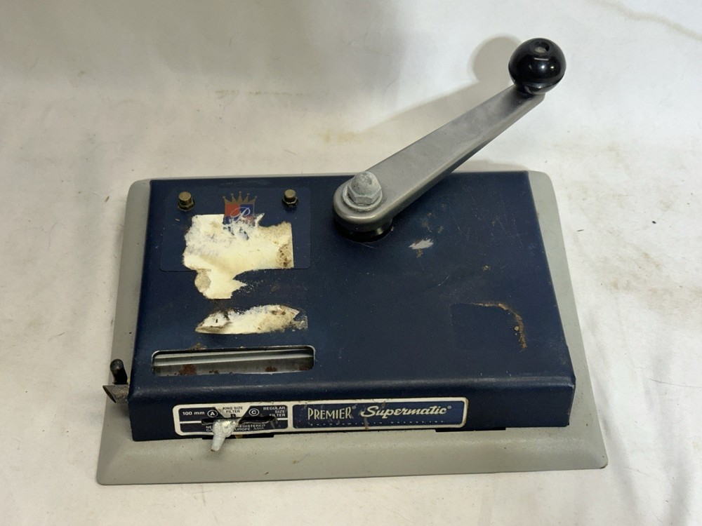 PREMIER Supermatic Cigarette Injector Machine Makes 100mm Regular & King. Used